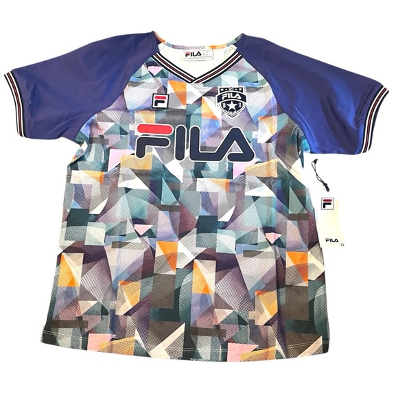 FILA Geometric Polo V Neck - Picture 1 of 2